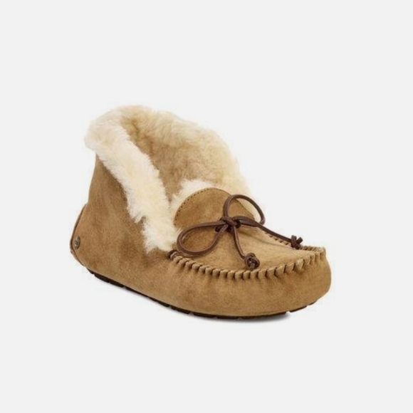 Ugg Australia Women Alena Chestnut  Ankle Leather Sheepskin Boots shoes 9 - Picture 1 of 12